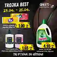 Best akcija Tri poena za uštedu prehrana i kućne potrepštine na sniženju do 25. aprila 2026.