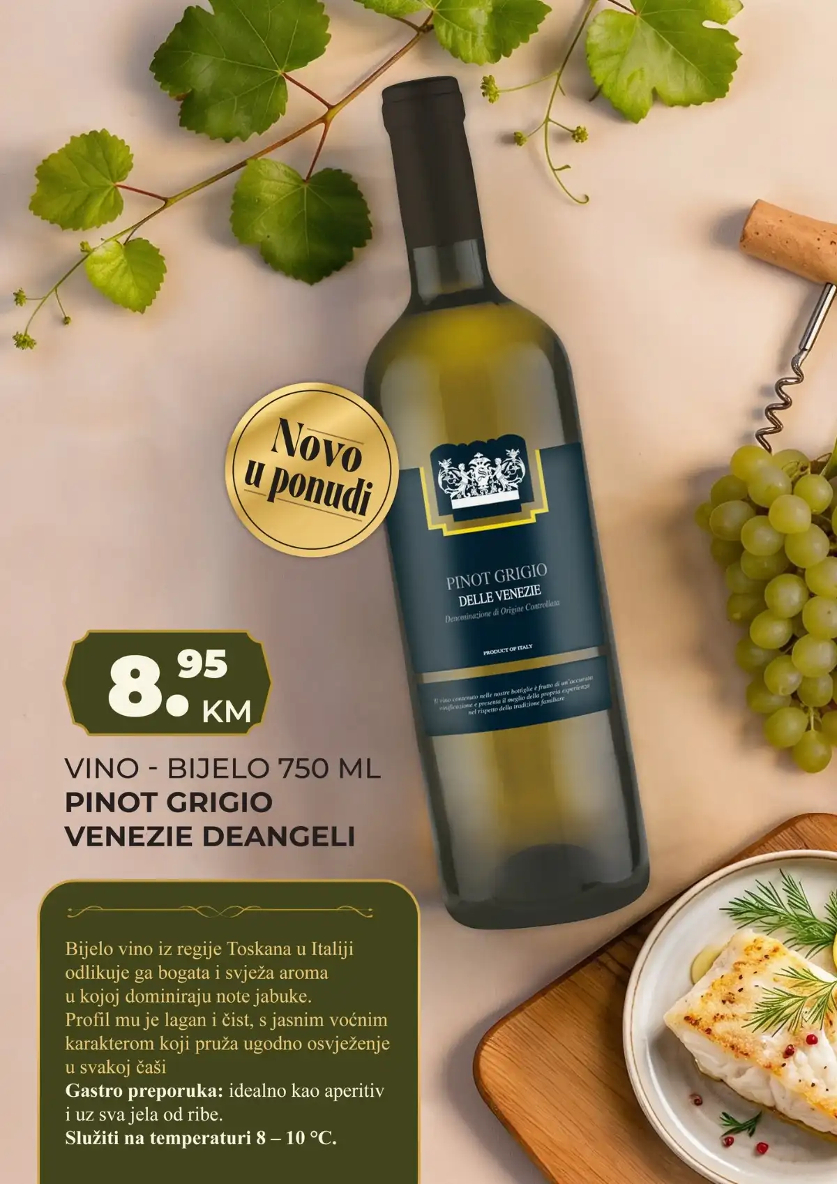 Bingo Pinot Grigio Venezie Deangeli bijelo vino 8.95 KM katalog strana 4