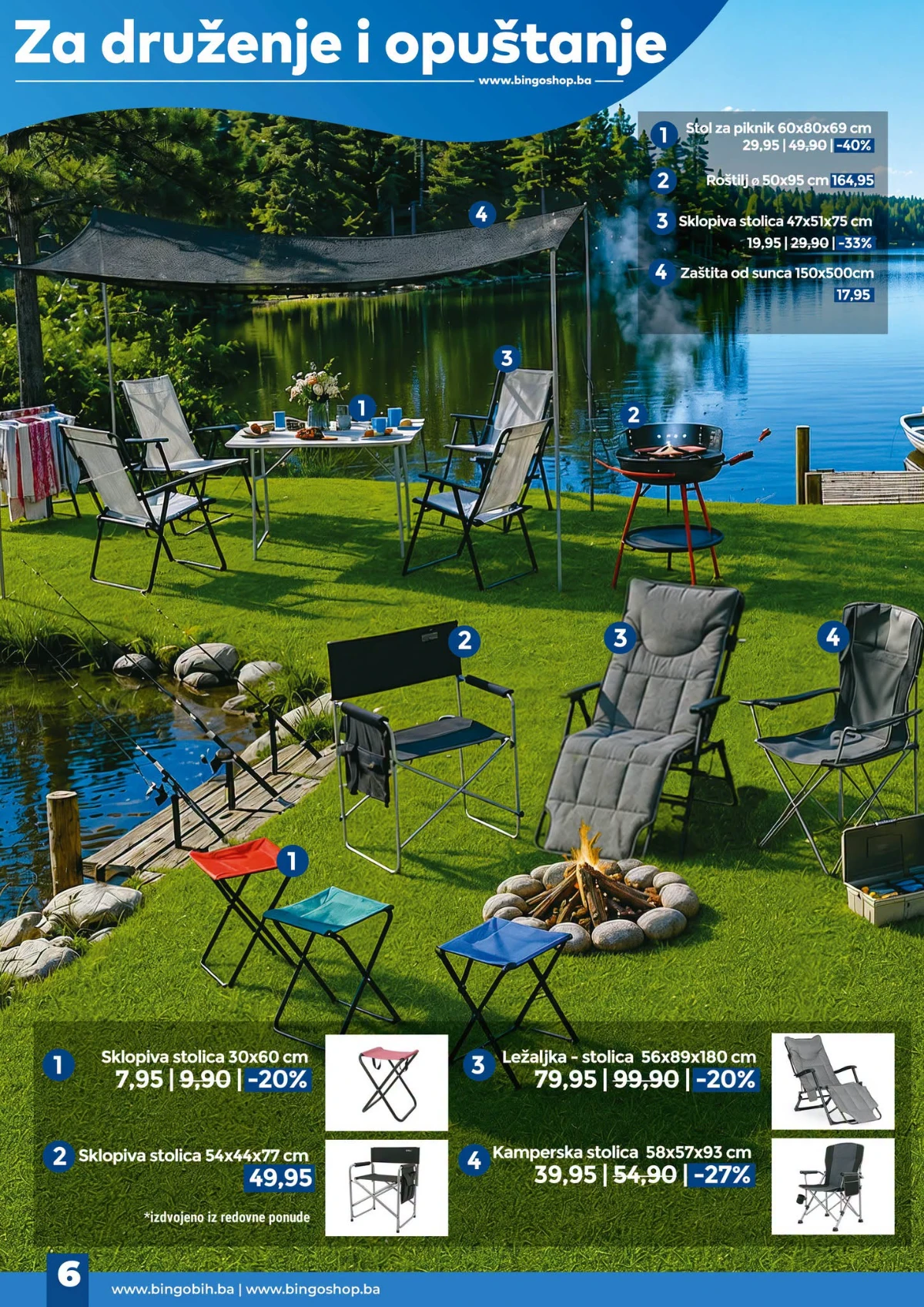 Bingo katalog Ljeto u dvorištu – kamp stolice, stolovi i oprema za kampovanje