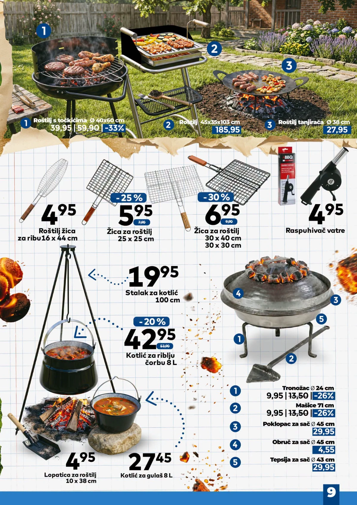Bingo katalog Ljeto u dvorištu – kotlići, sačevi, roštilji i BBQ pribor