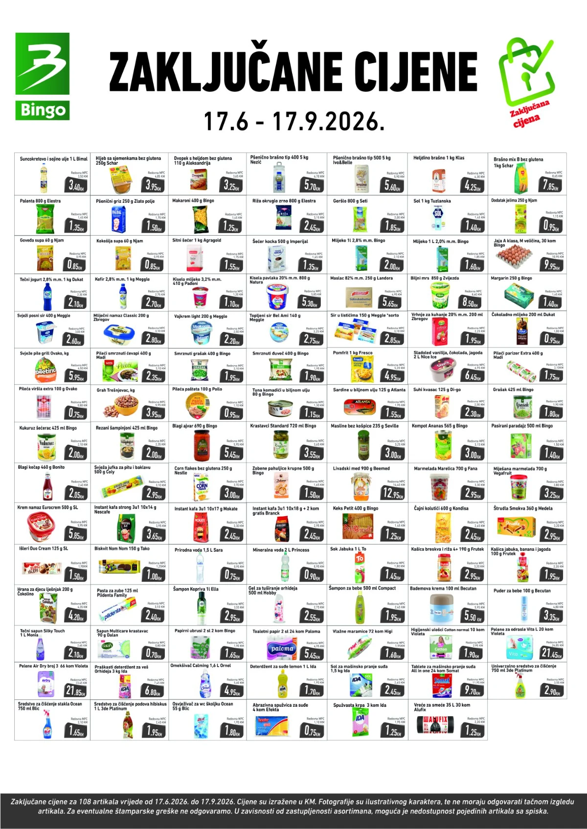 Bingo zaključane cijene do 17.09.2026 – 108 proizvoda sa fiksnim cijenama