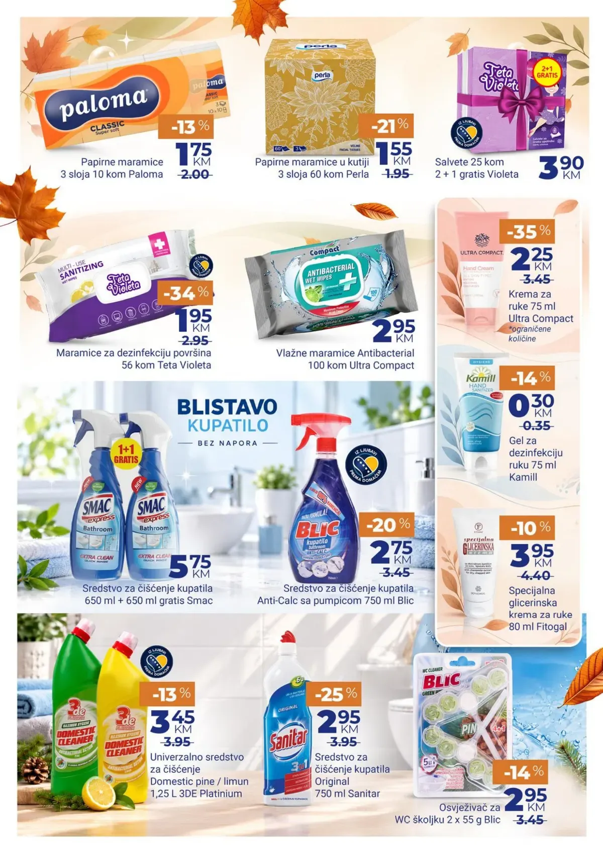 Bingo papirna galanterija i sredstva za kupatilo – Paloma, Violeta i Blic na akciji
