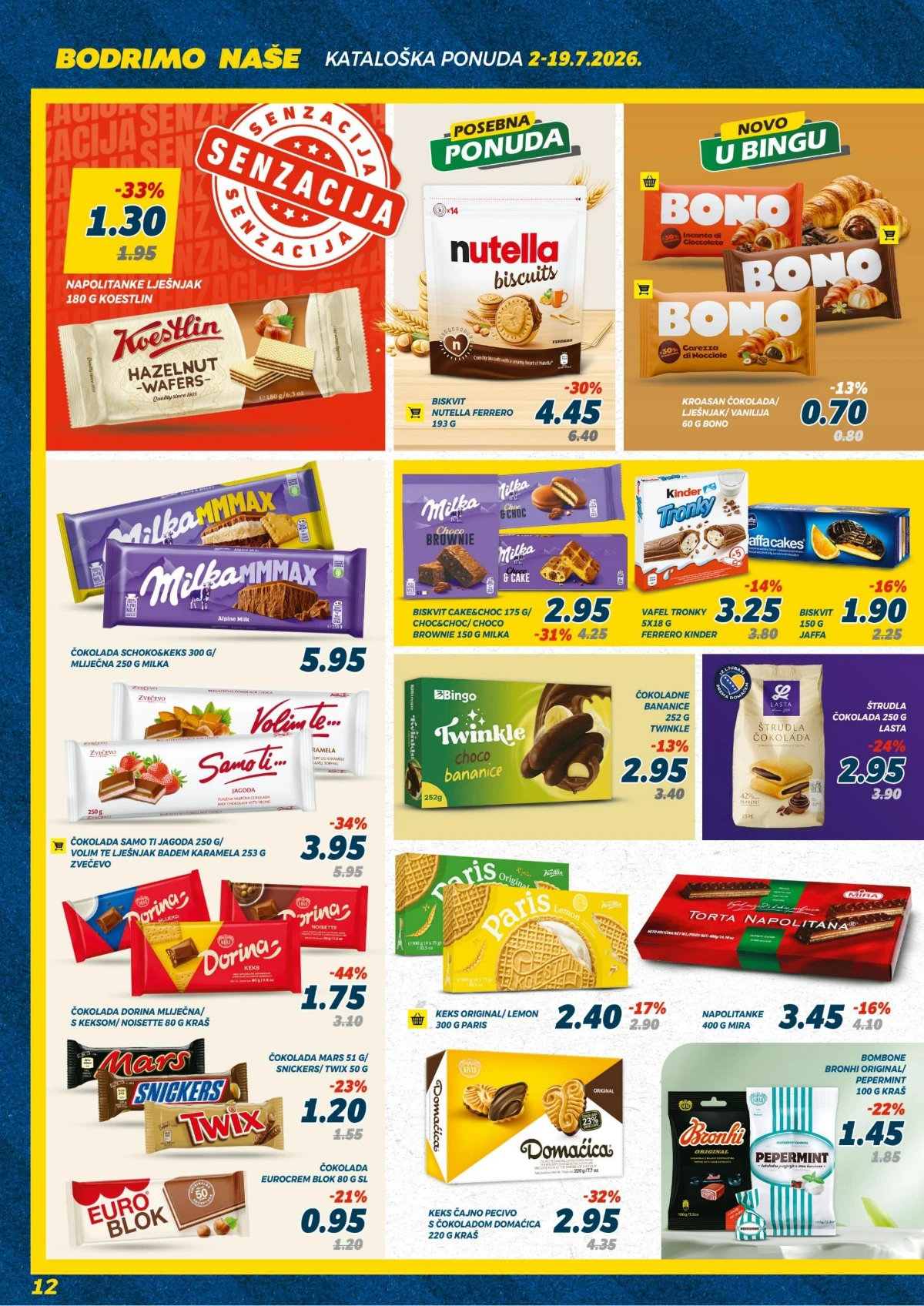 Bingo katalog čokolade, keksi i slatkiši