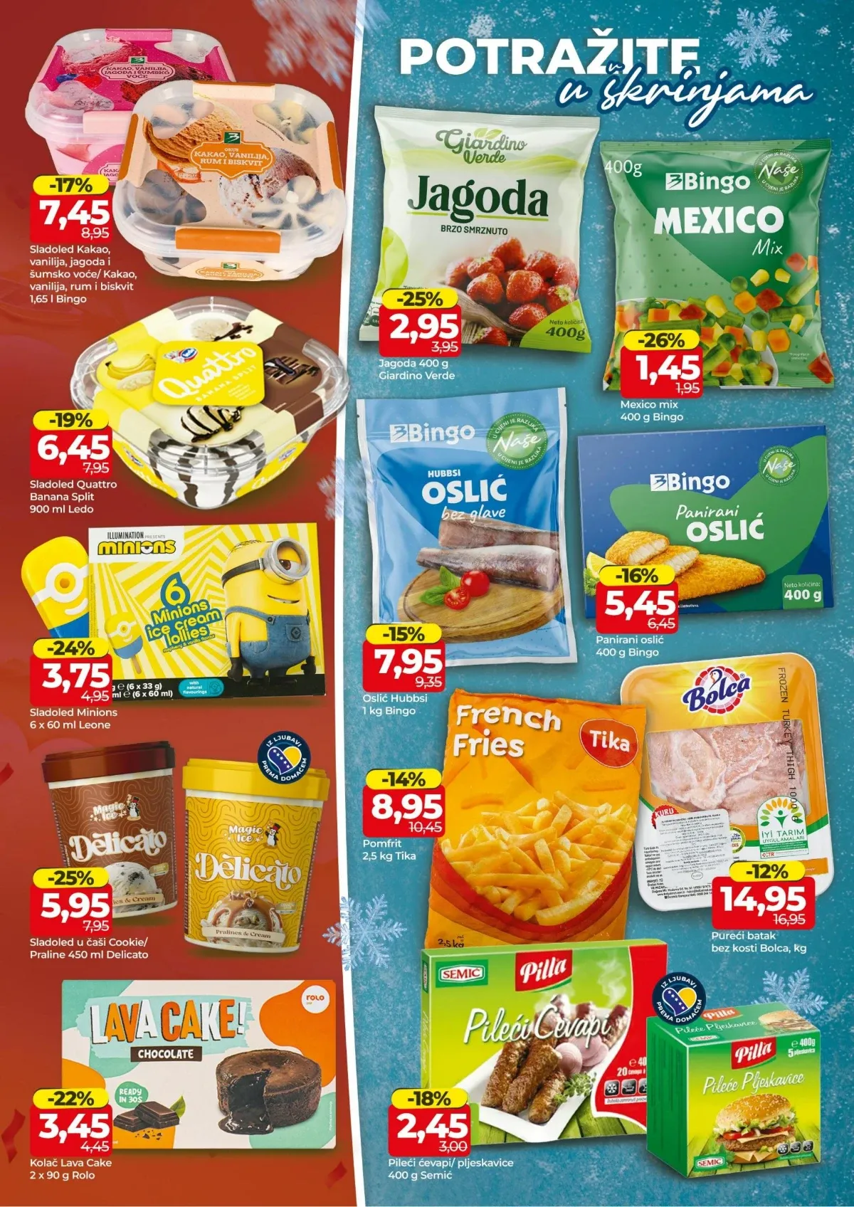 Bingo katalog stranica 6 – sladoledi, smrznuto povrće, pomfrit i pileći proizvodi