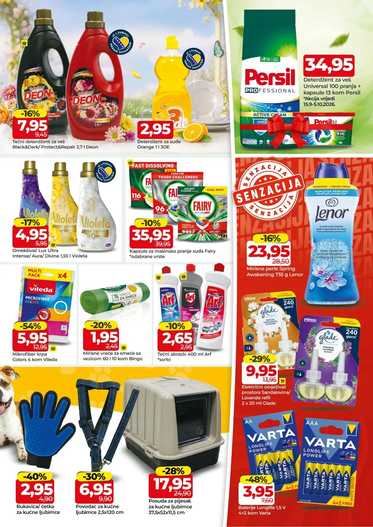 Bingo katalog stranica 15 – deterdženti, omekšivači, sredstva za čišćenje i kućni program