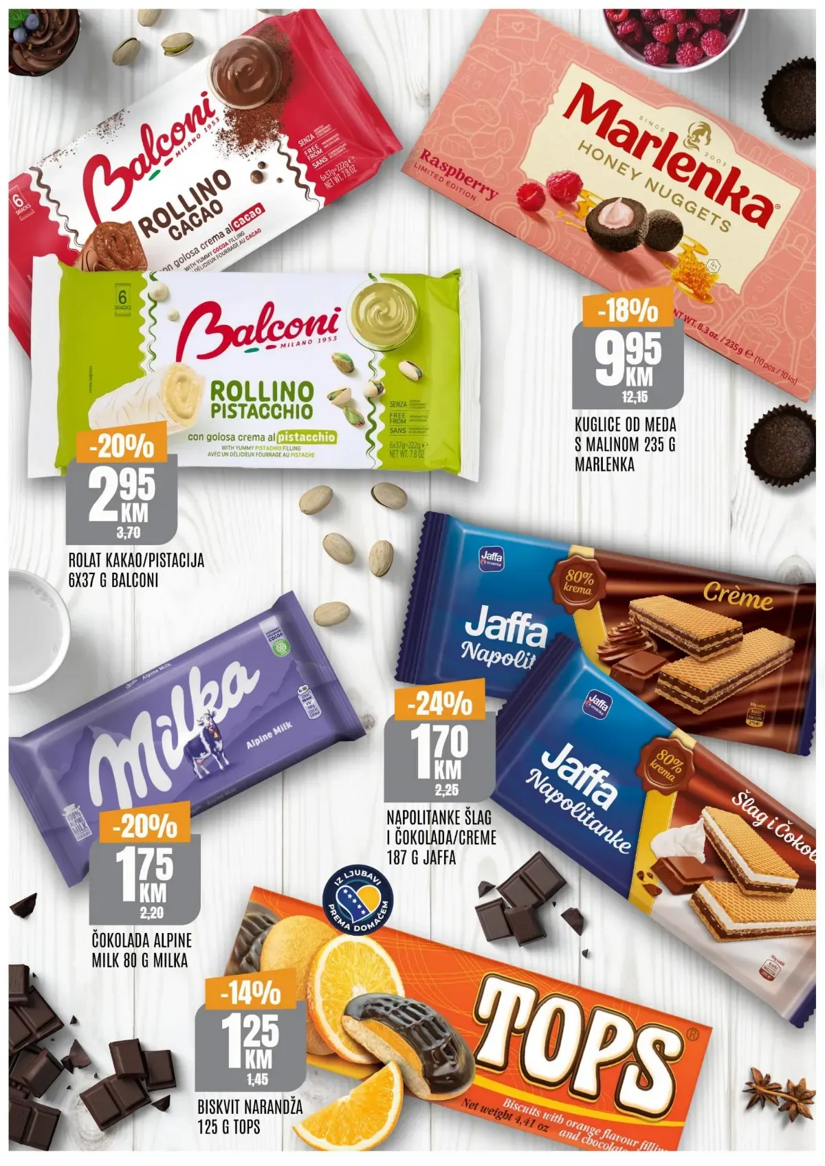 Bingo TOP ponuda do 27.09.2026. – Balconi rolati, Marlenka, Milka, Jaffa napolitanke i Tops keks na akciji