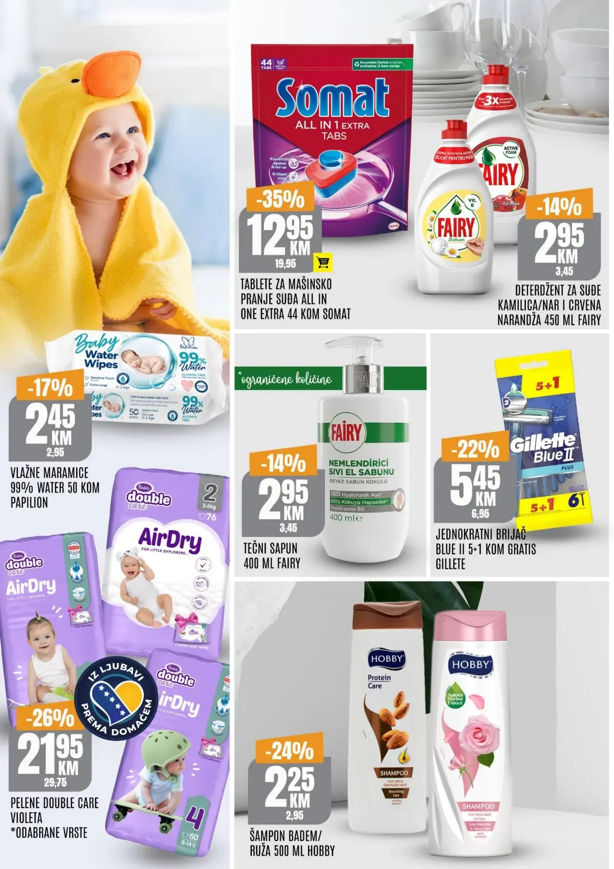 Bingo TOP ponuda do 27.09.2026. – Somat, Fairy, pelene, vlažne maramice, Gillette i Hobby šamponi na akciji