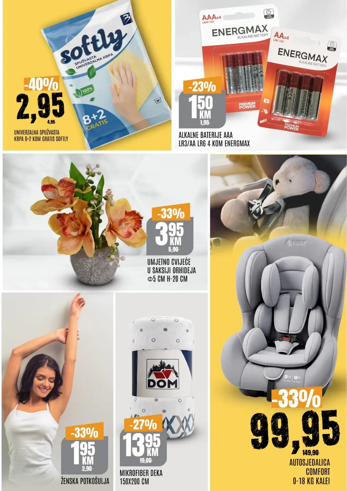 Bingo TOP ponuda do 27.09.2026. – Softly krpe, Energemax baterije, dekoracija, ženska potkošulja, deka i autosjedalica