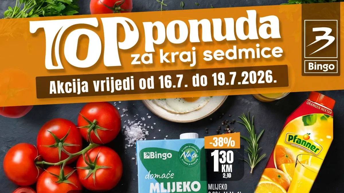 Bingo TOP ponuda za kraj sedmice 16.07. do 19.07.2026. – vikend akcija uz popuste do 46%