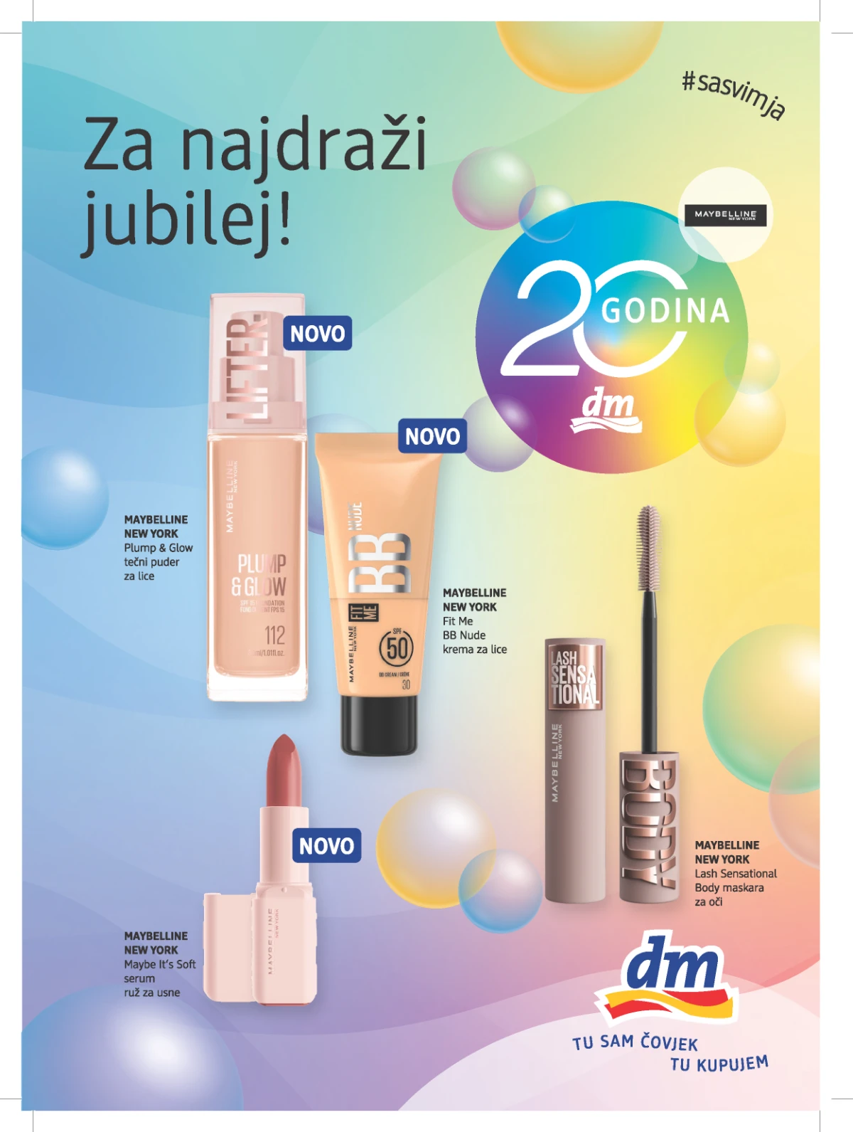 dm jubilej 20 godina – Maybelline puder, BB krema i maskara