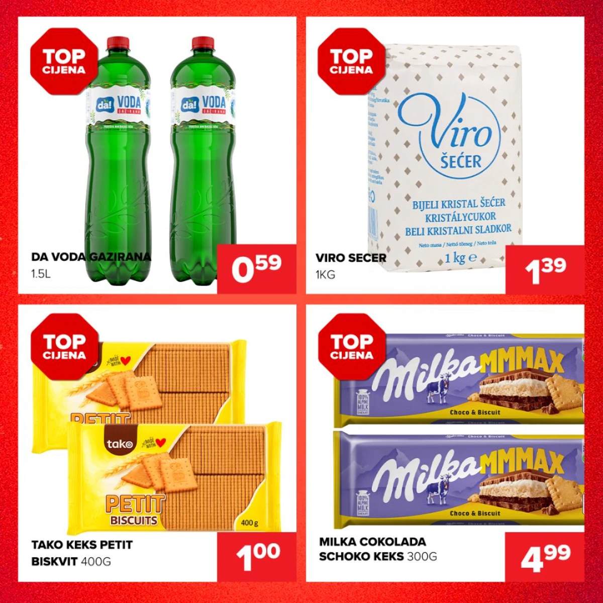 Đurić Slavska akcija – Da voda, Viro šećer, Tako petit keks i Milka čokolada po TOP cijenama