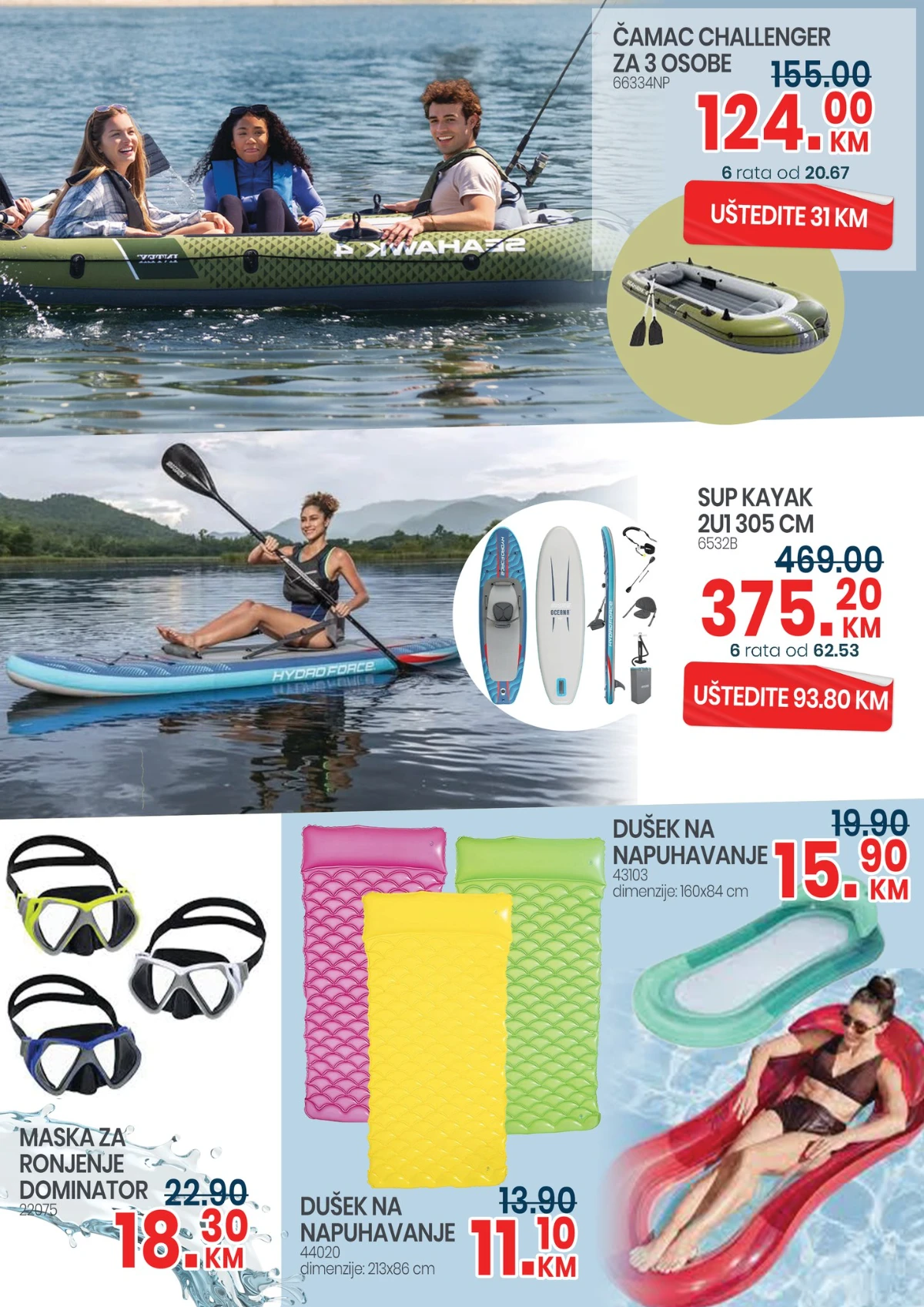 FIS katalog – čamci, SUP daske i oprema za plažu na akciji