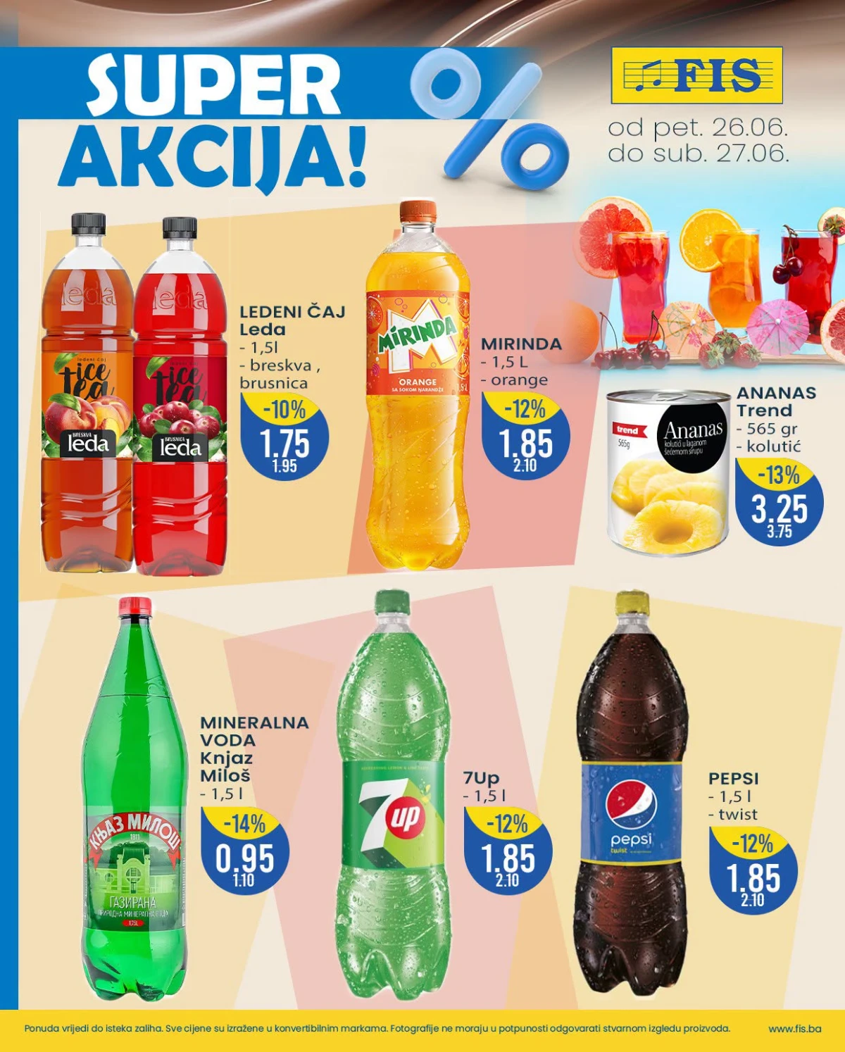 FIS Super akcija – sokovi, gazirana pića i mineralna voda po akcijskim cijenama