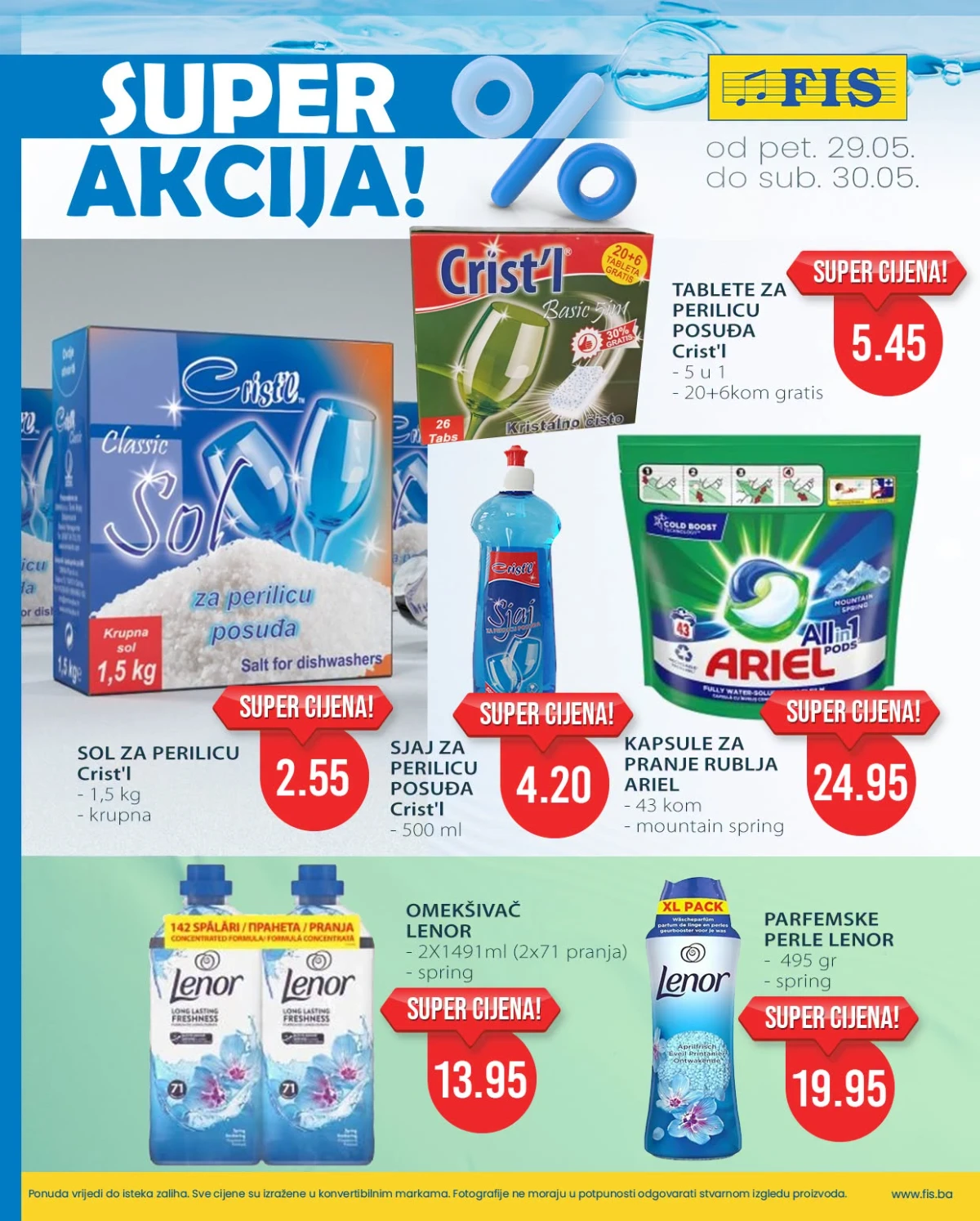 FIS akcija Ariel, Lenor i Crist'l proizvodi maj 2026