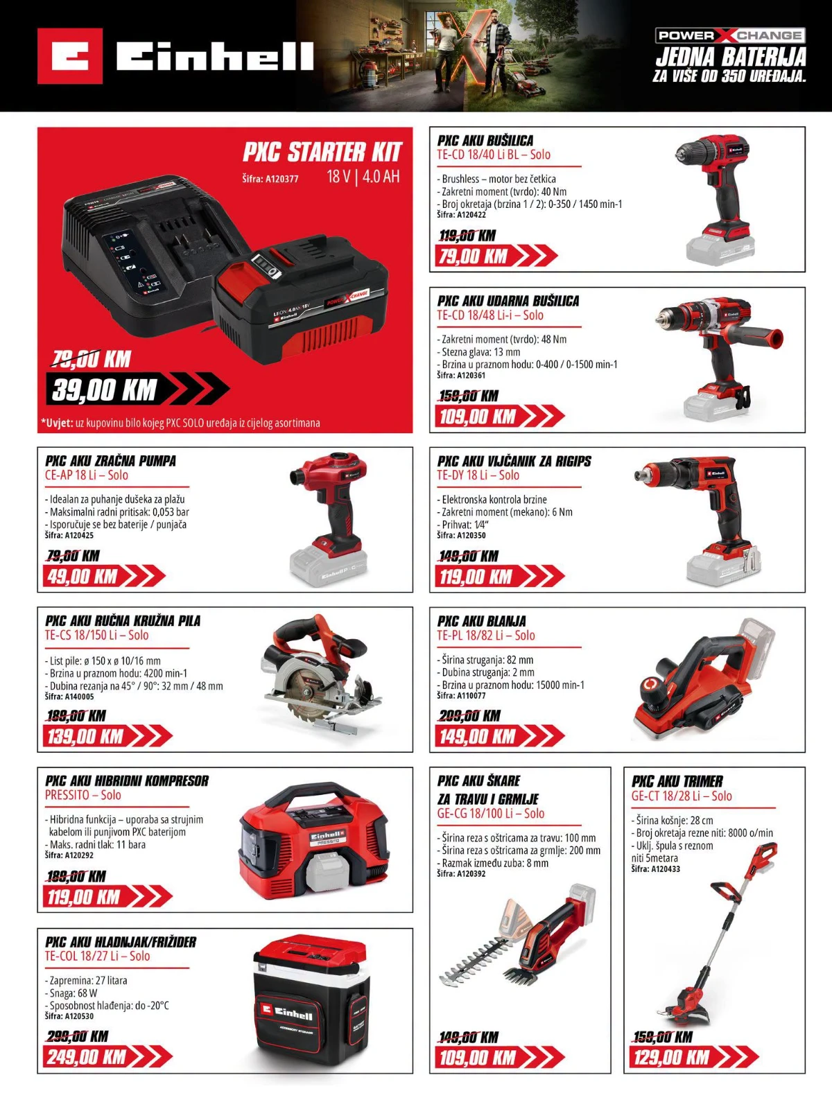 Einhell alat i Power X-Change program u FIS katalogu
