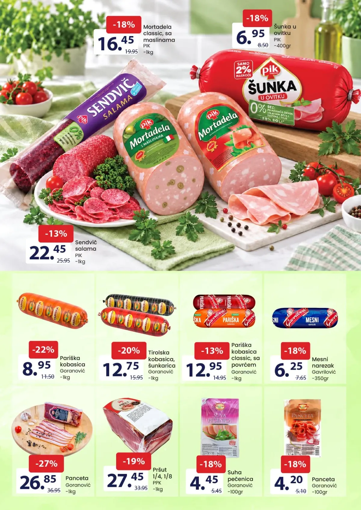 FIS akcija na salame, šunku, pancetu, pršut i mesne nareske do 29.09.2026.