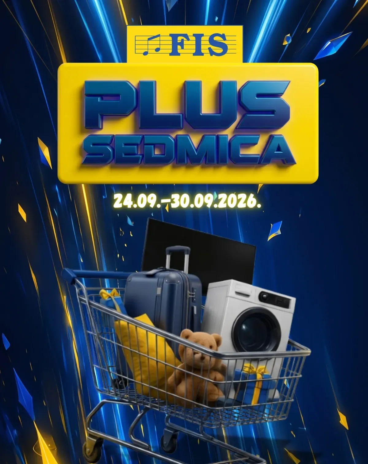 FIS PLUS sedmica od 24.09. do 30.09.2026. – tehnika, proizvodi za dom, garderoba, dječiji program i putna oprema sniženi do 54%