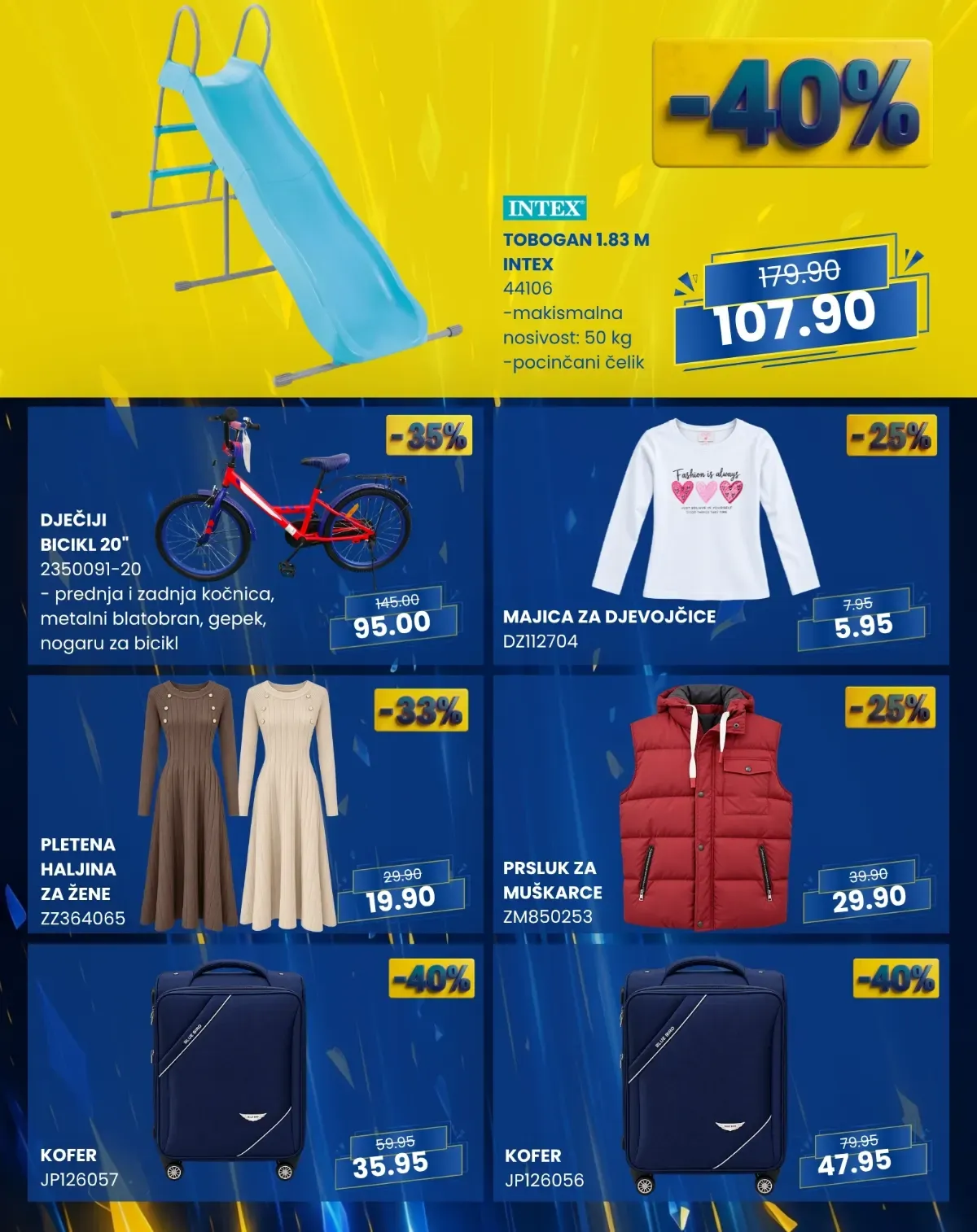 FIS Plus sedmica do 30.09.2026. – Intex tobogan, dječiji bicikl, garderoba i koferi na akciji