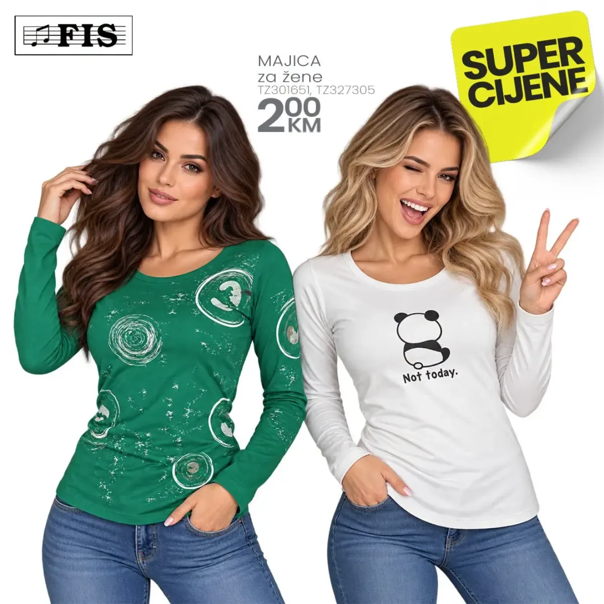 FIS SUPER CIJENE – ženske majice dugih rukava po cijeni 2 KM
