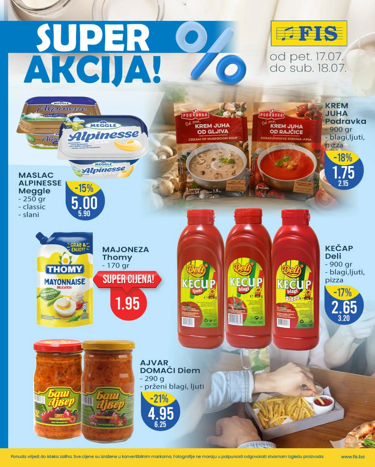 FIS vikend akcija 17.07. do 18.07.2026. – kafa, čokolade, keksi, slatkiši i prehrambeni proizvodi na akciji