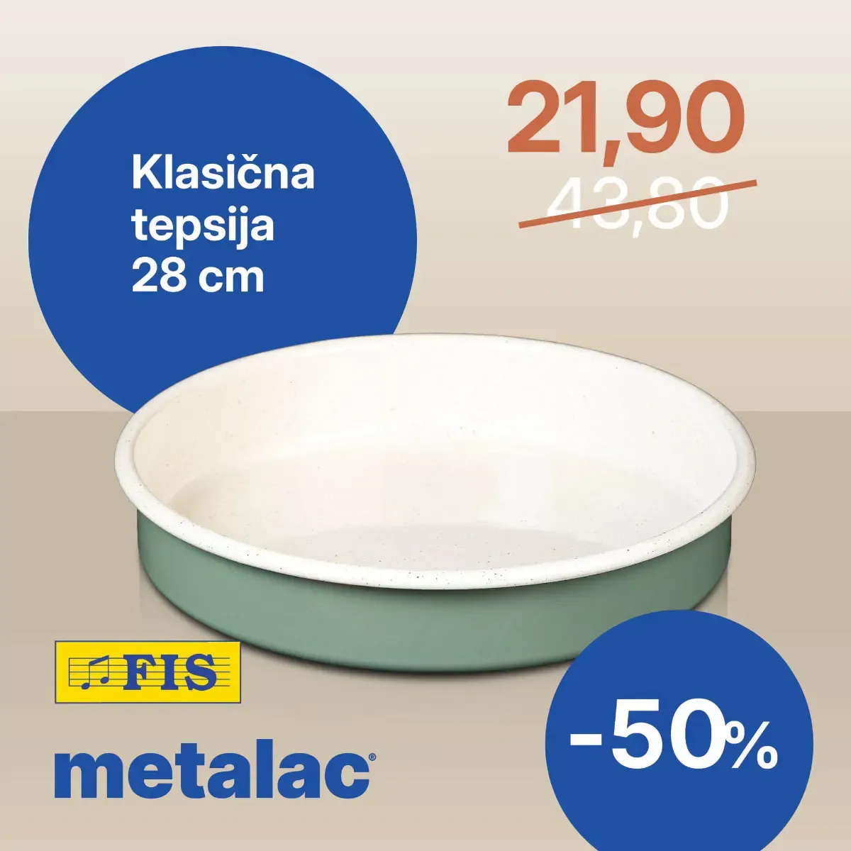 FIS Metalac klasična tepsija Olivia 28 cm za 21,90 KM