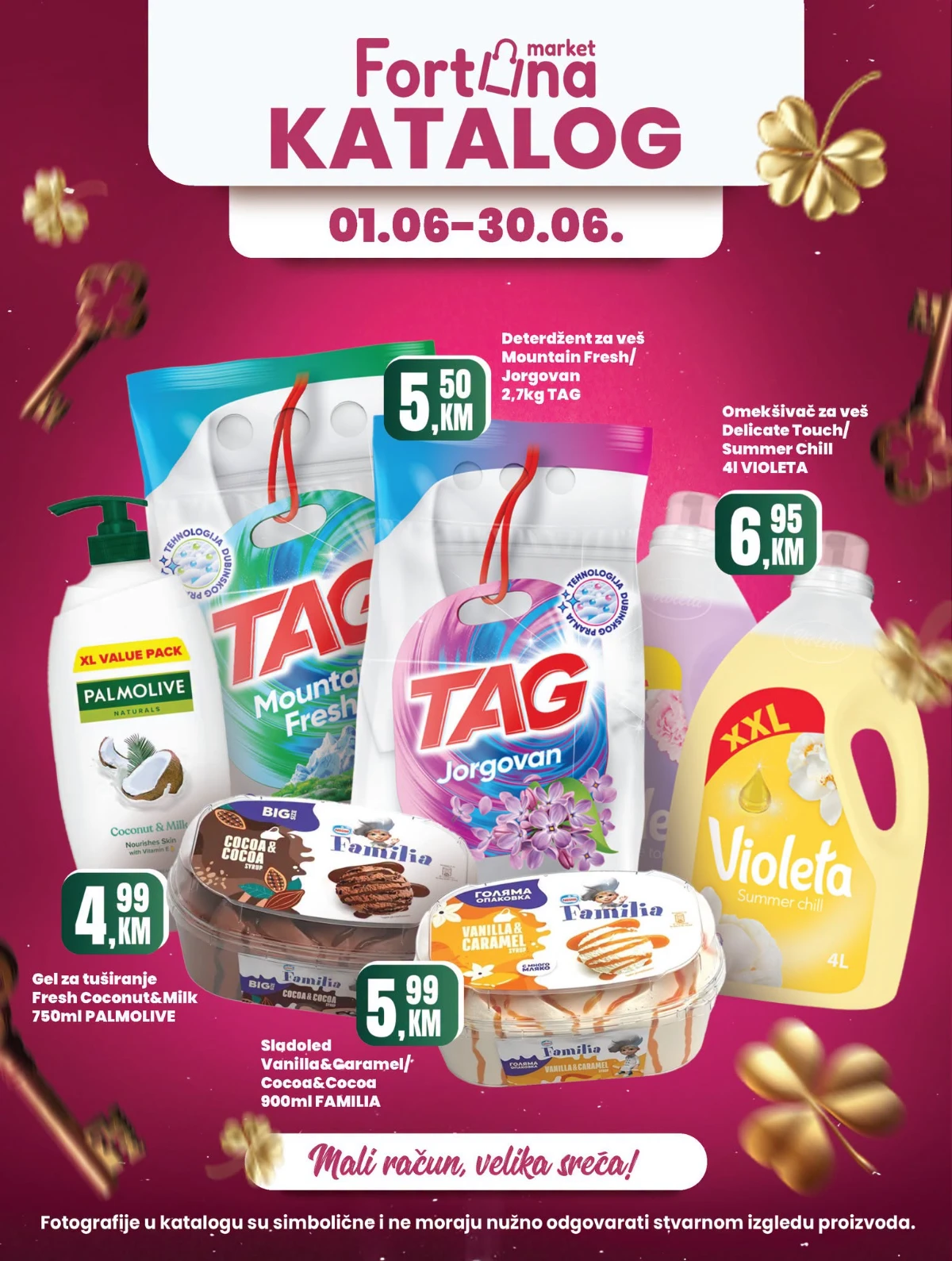 Fortuna katalog jun 2026 TAG deterdžent Violeta omekšivač Palmolive gel i sladoled Familia strana 1