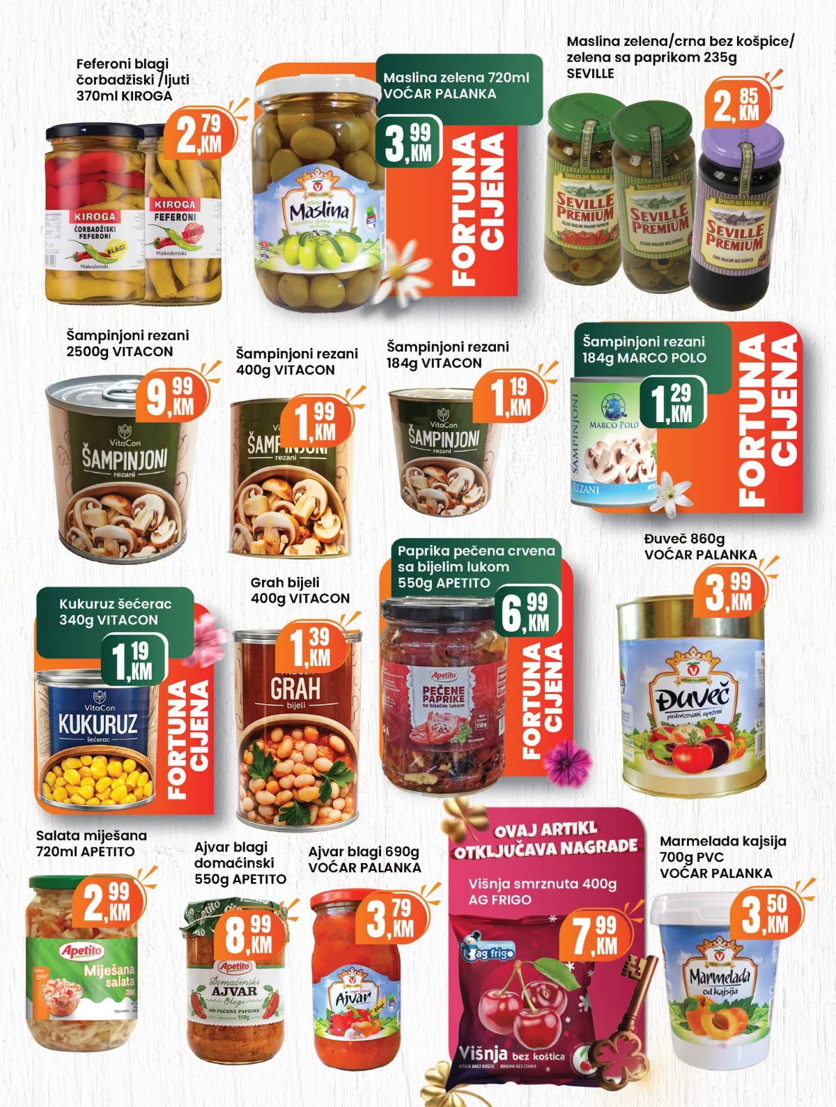 Fortuna katalog sniženja do 30% – strana 11 Fortuna katalog akcija do 30% – prehrana i proizvodi za domaćinstvo (strana 11)
