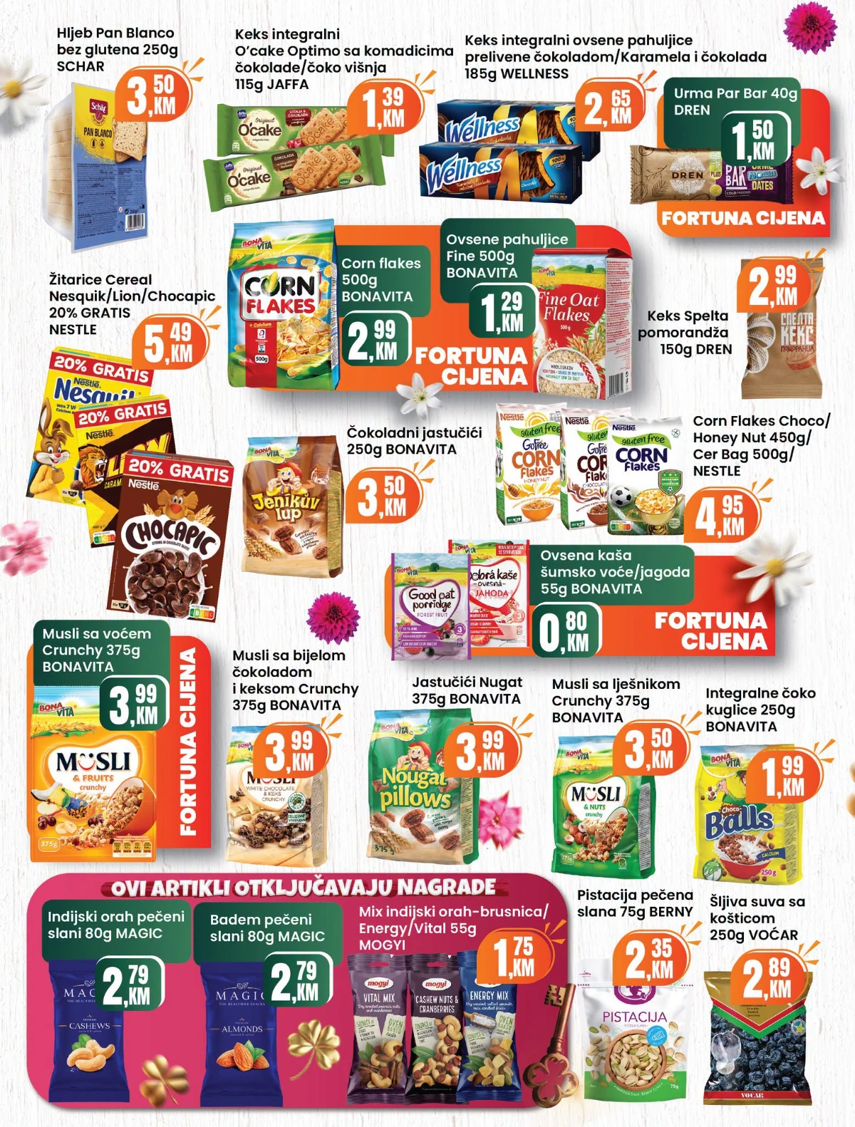 Fortuna katalog sniženja do 30% – strana 14 Fortuna katalog akcija do 30% – prehrana i proizvodi za domaćinstvo (strana 14)
