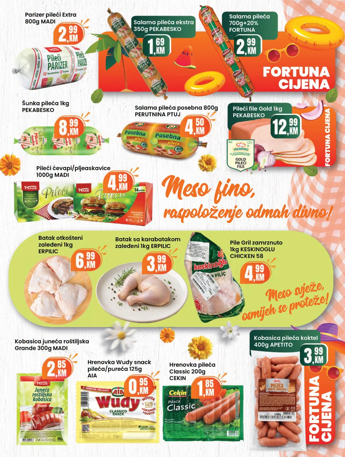 Fortuna Market katalog juli 2026 – piletina, salame i mesne prerađevine