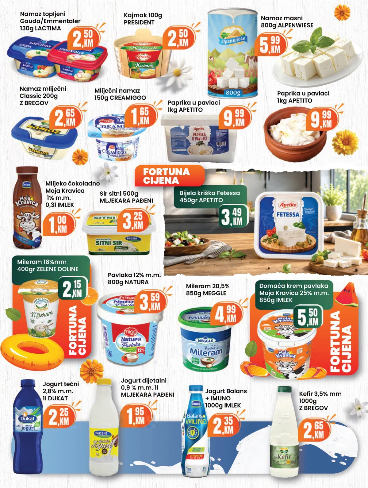 Fortuna Market katalog juli 2026 – mliječni proizvodi i jogurti