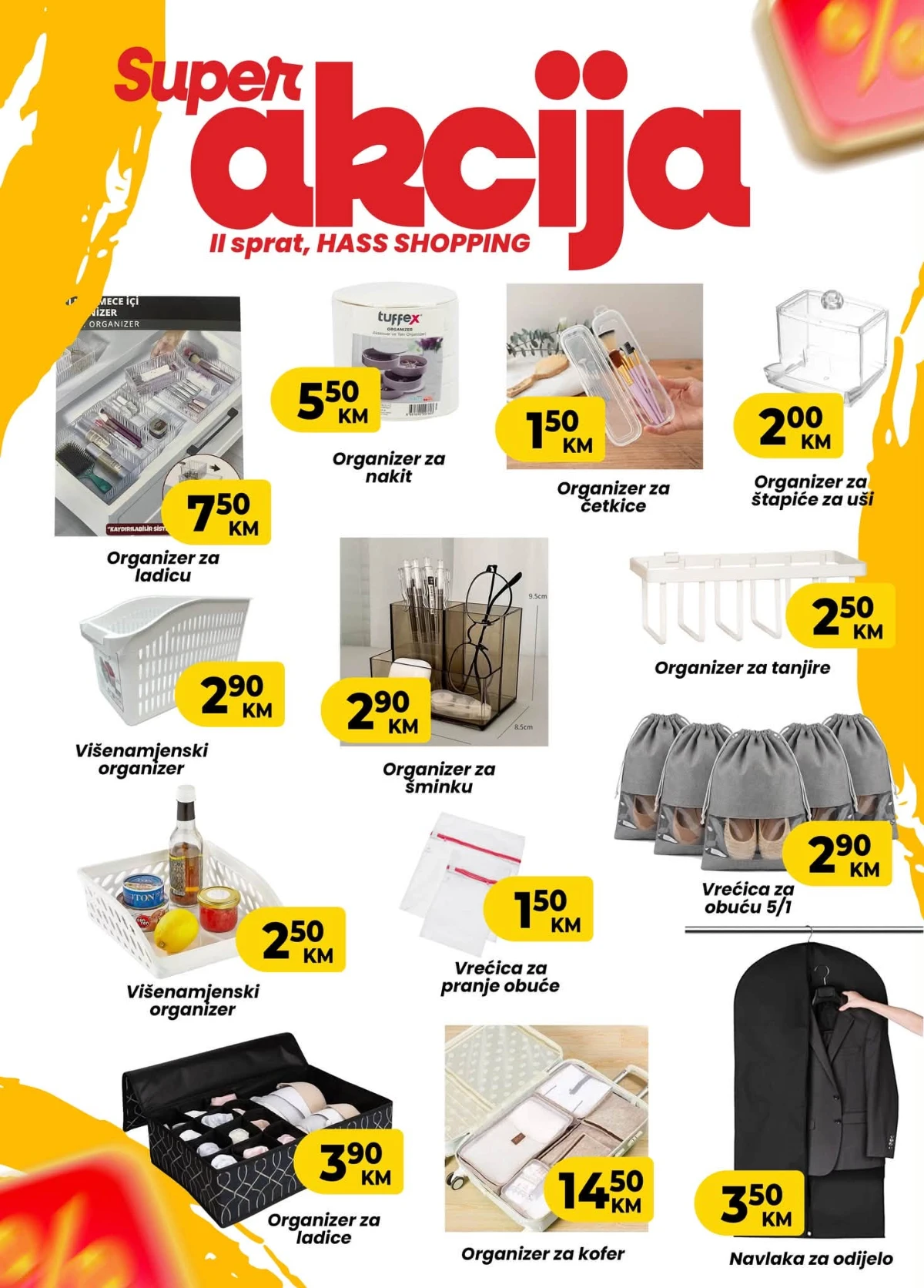 Hass Komerc Super akcija – organizatori za dom, bebi oprema, dječije igračke i bicikli po akcijskim cijenama