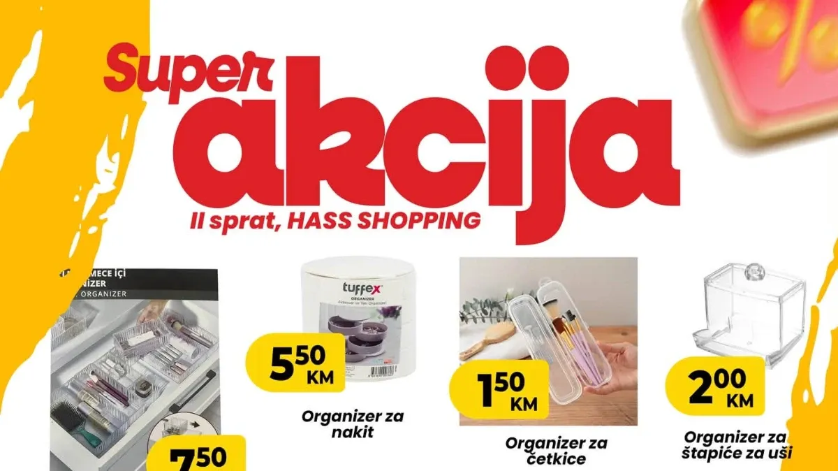 Hass Komerc Super akcija – organizatori za dom, bebi oprema, dječije igračke i bicikli po akcijskim cijenama