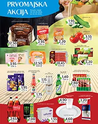 Hoše Komerc prvomajska akcija krastavac 1,95 KM paradajz 3,55 KM ćevapi i piće akcija do 02.05.2026