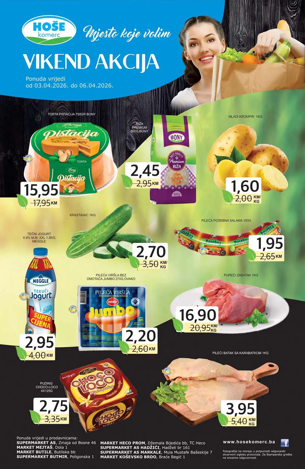 Hoše Komerc vikend akcija katalog – velika sniženja prehrane i kućnih potrepština do 06. aprila 2026