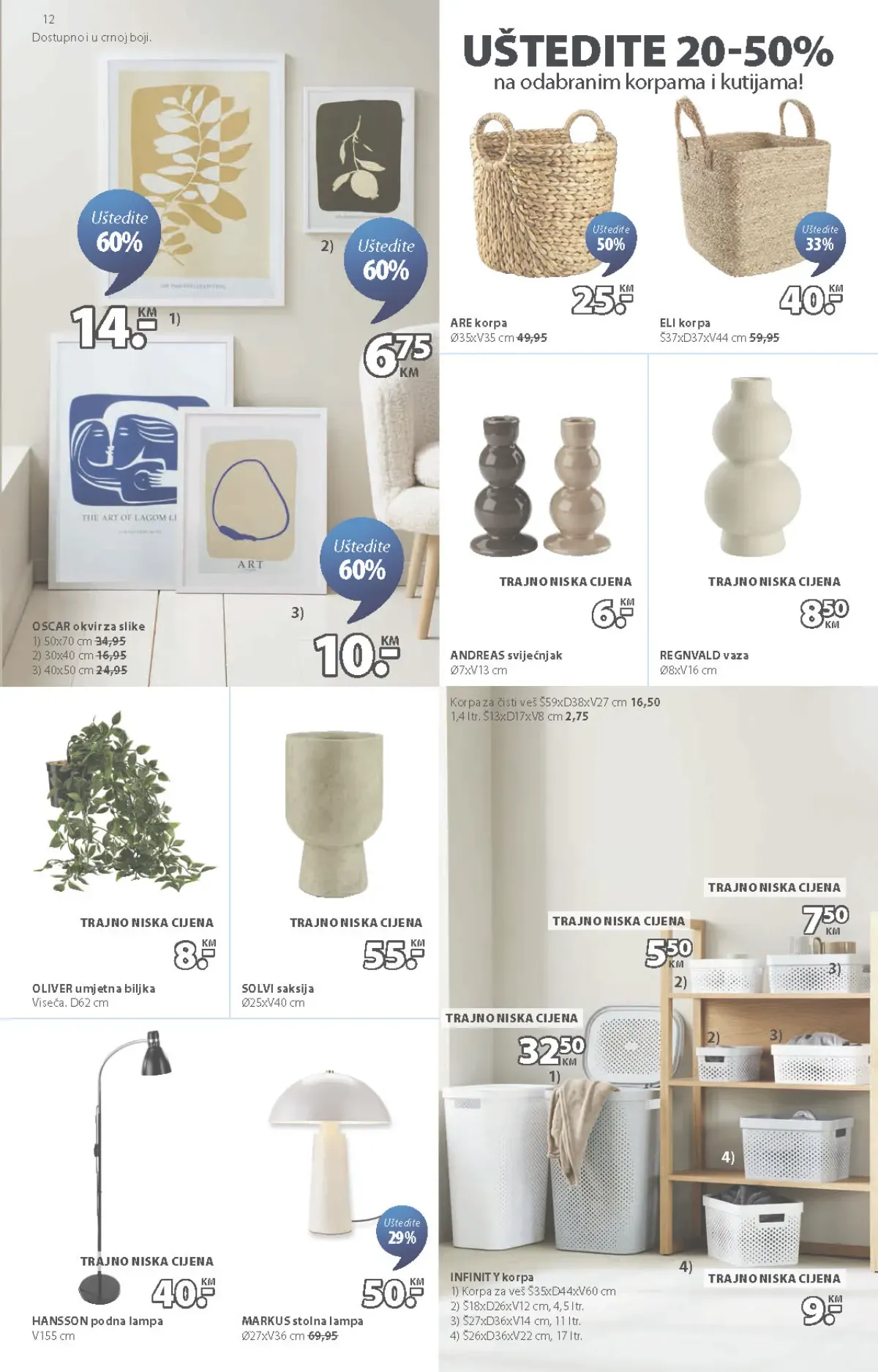 JYSK dekoracije, korpe, lampe i oprema za dom na akciji
