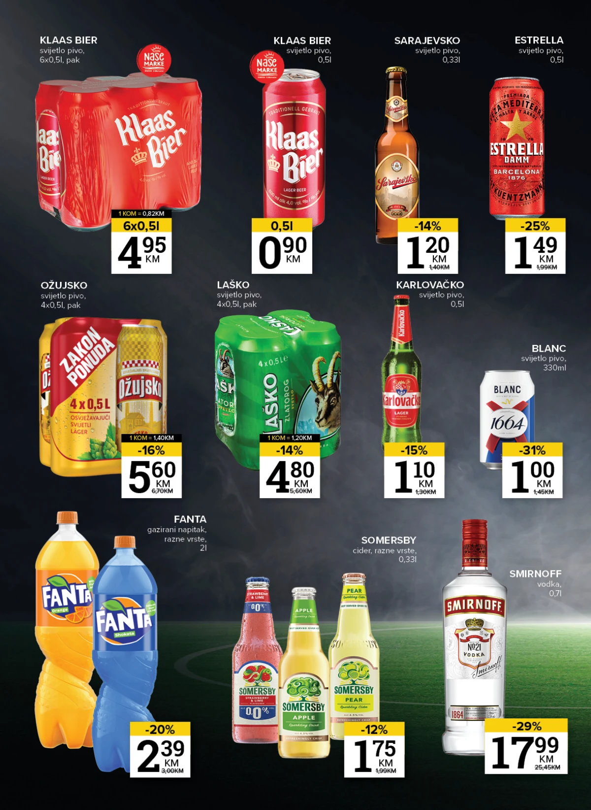 Konzum i Mercator akcija na pivo, bezalkoholna pića i odabrana alkoholna pića