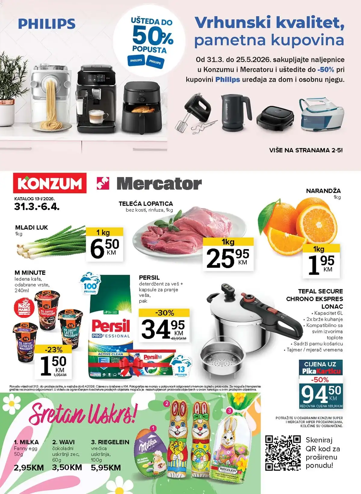 Konzum i Mercator katalog sniženja – strana 1 Konzum i Mercator akcija katalog sniženja do 04. aprila 2026 – strana 1