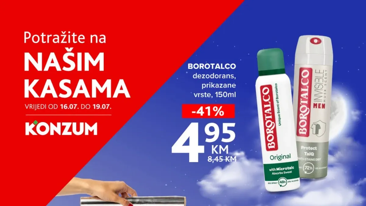 Konzum akcija na našim kasama donosi vikend popuste do 41% od 16. do 19.07.2026.