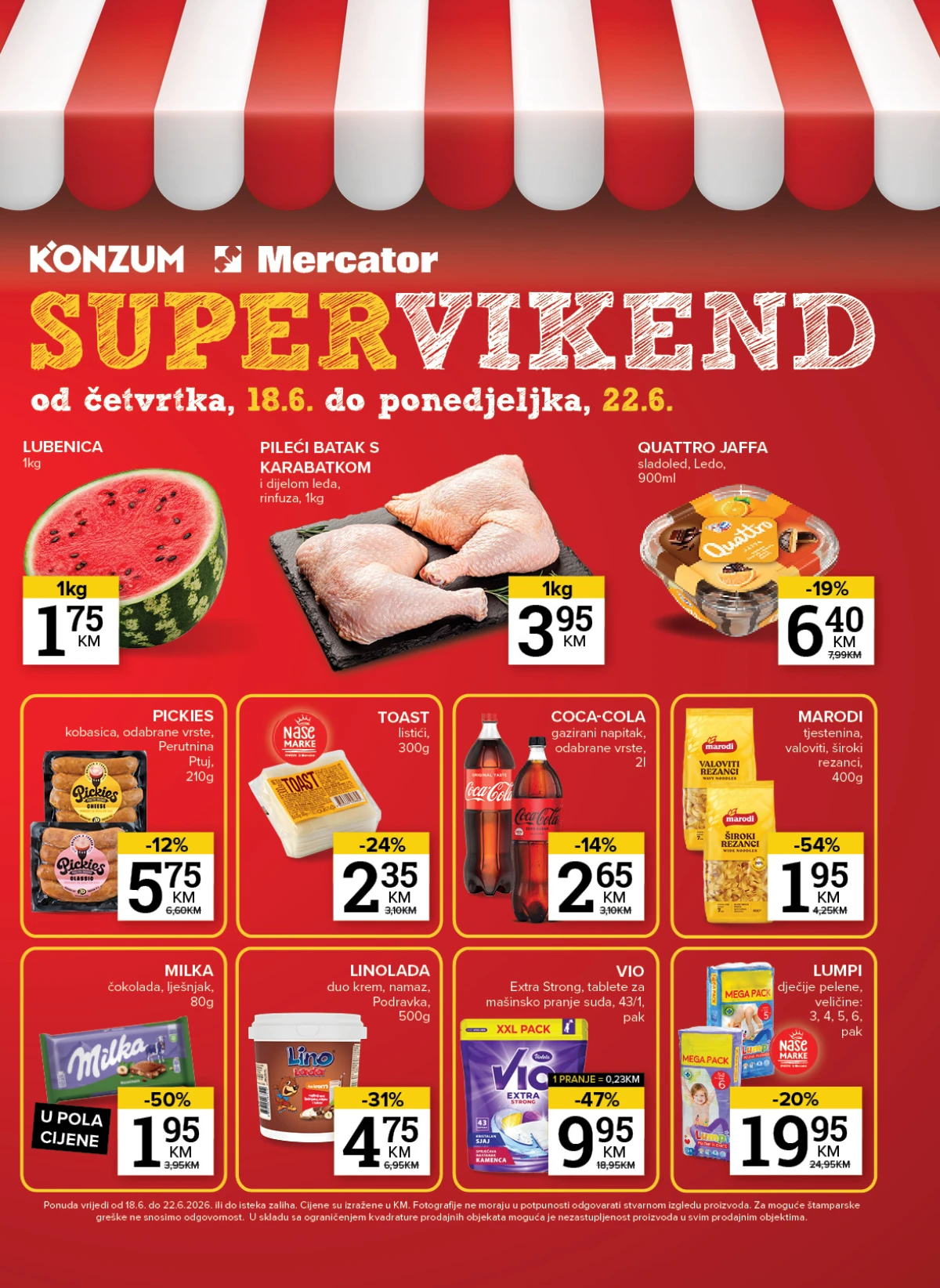 Konzum i Mercator tjestenina i dodaci za kuhanje Konzum i Mercator tjestenina i dodaci za kuhanje na akciji
