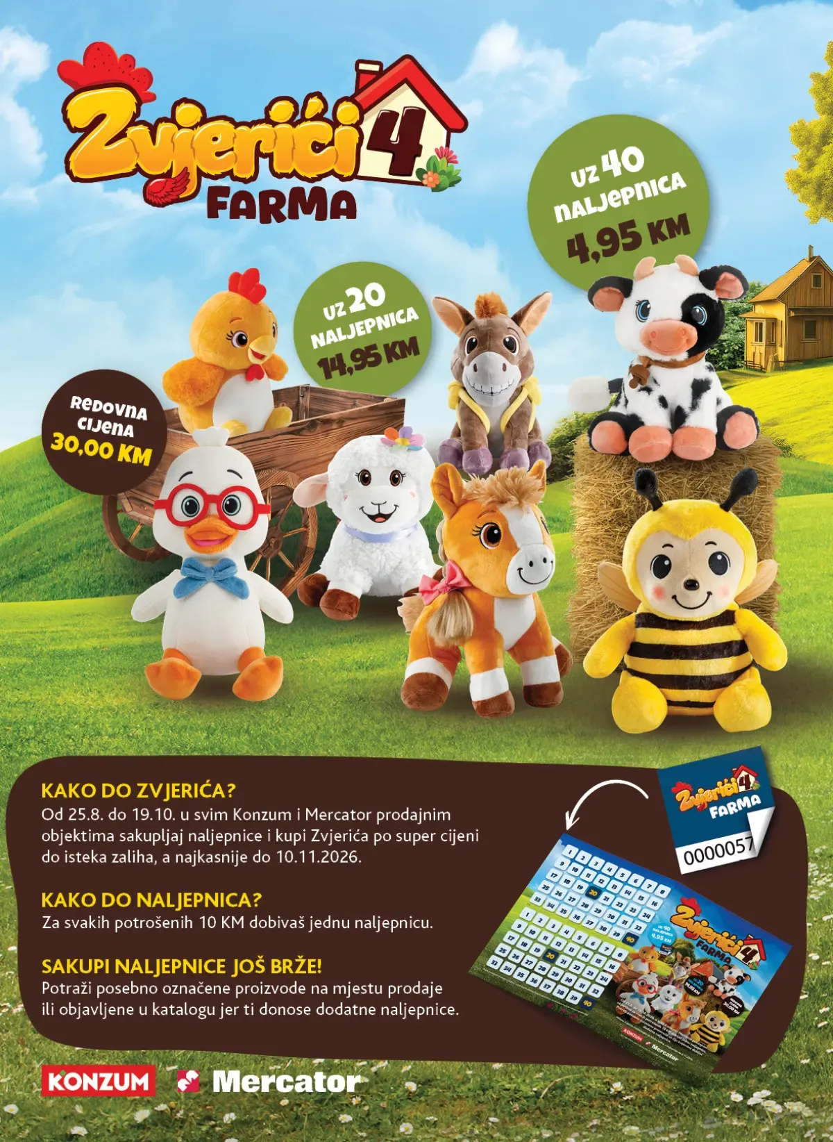 Konzum i Mercator katalog do 28.09.2026. – Zvjierići Farma akcija i sakupljanje naljepnica