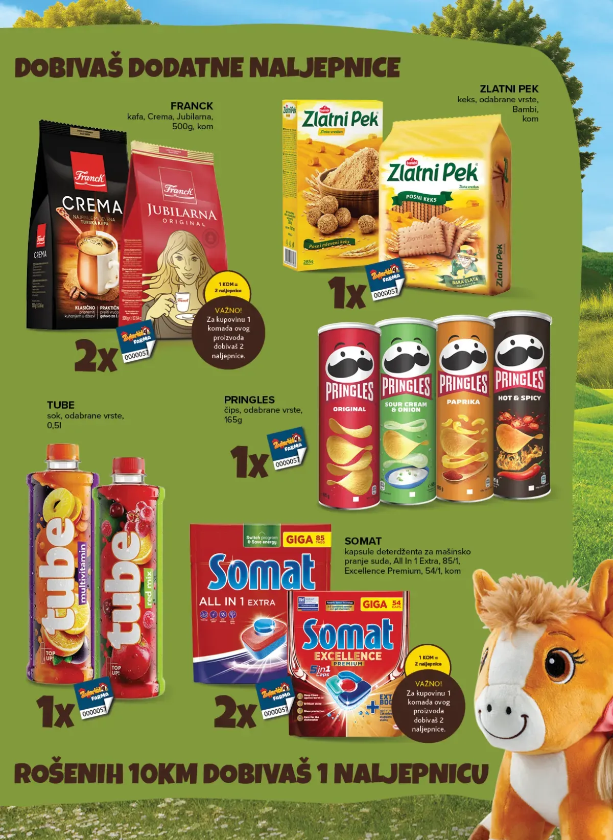 Konzum i Mercator katalog – Franck kafa, Pringles, Somat i Tube uz dodatne naljepnice