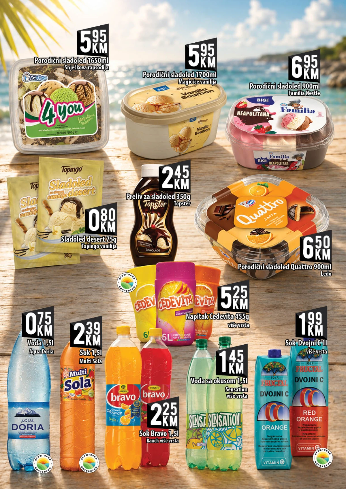 Kort akcija sladoledi i sokovi