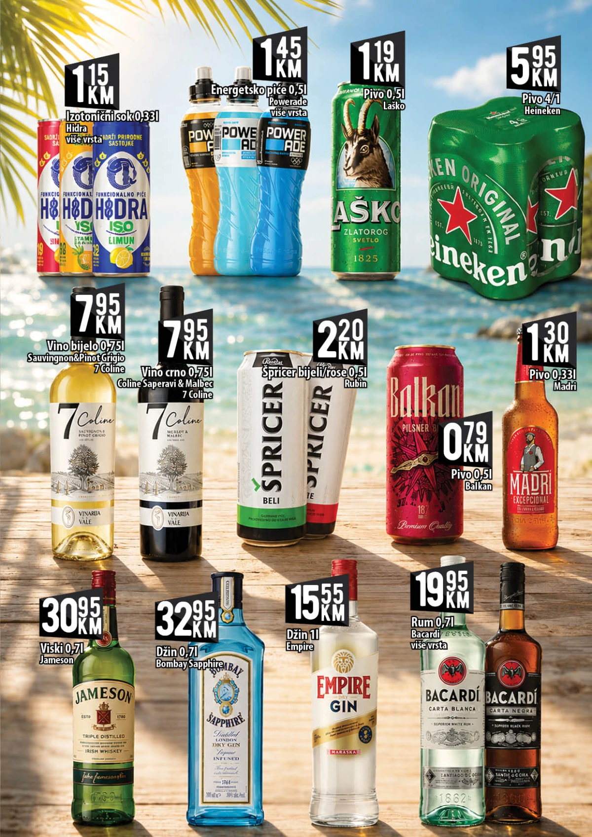 Kort akcija pivo vino i žestoka pića