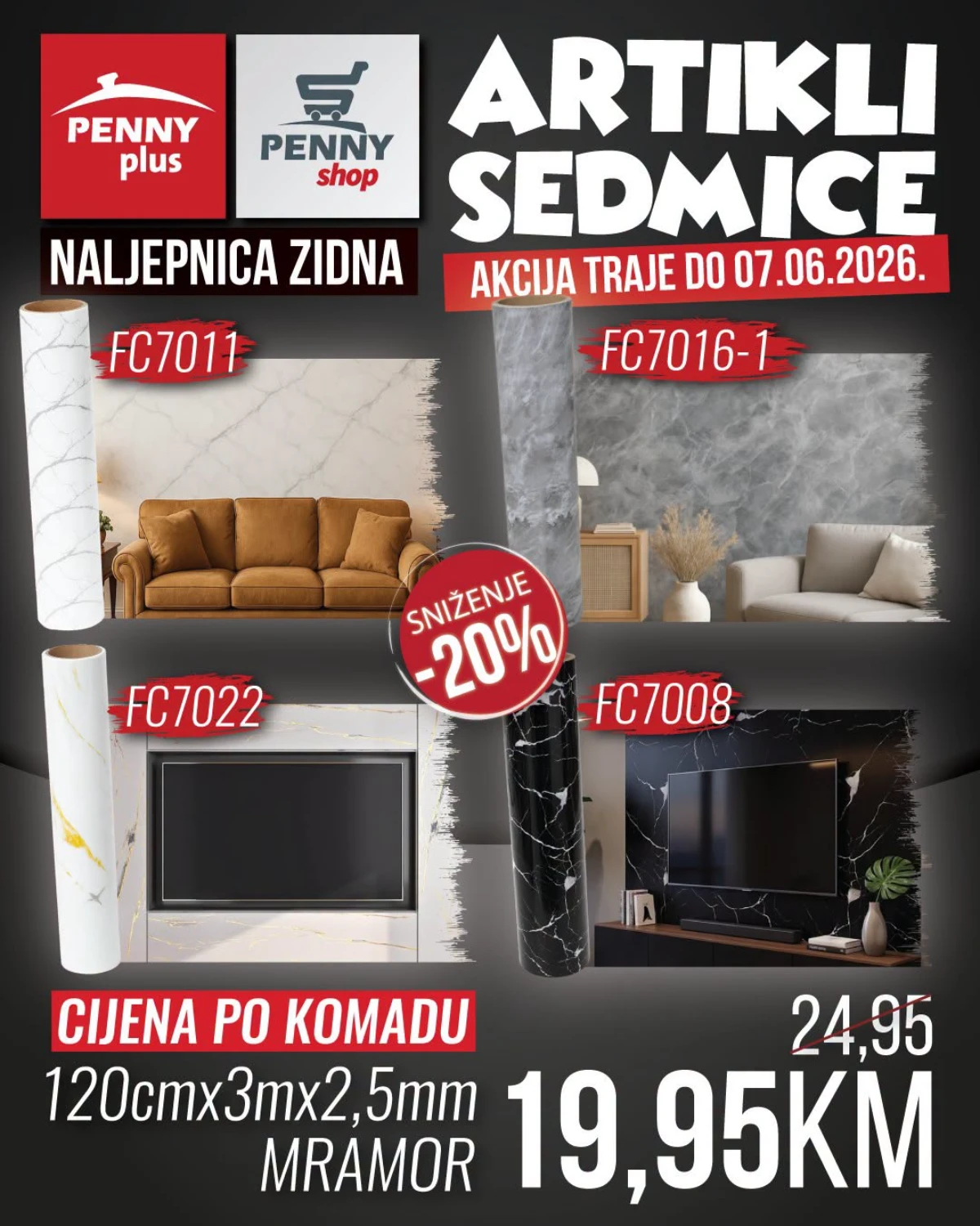 Penny katalog strana 6 – zidne naljepnice FC7011, FC7022 i FC7008 za 19,95 KM po komadu