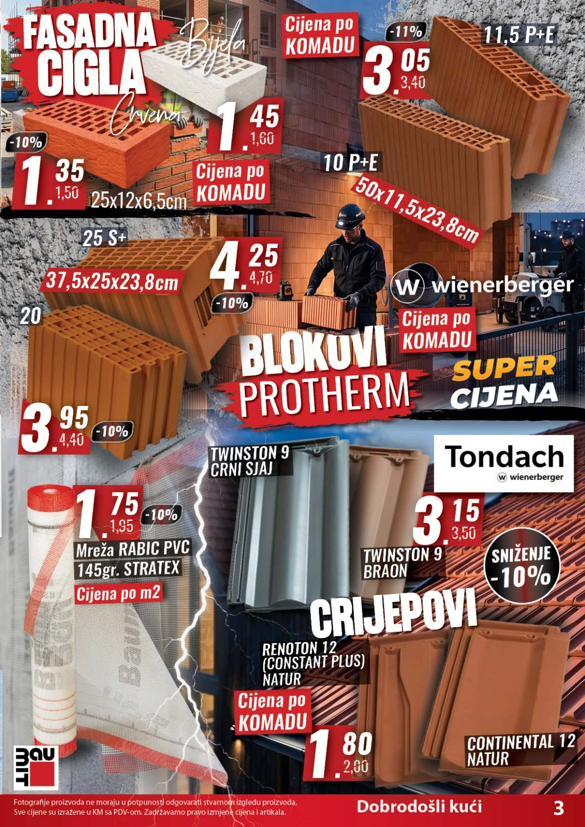 Penny Plus katalog – blokovi, fasadna cigla, crijep i građevinski materijal