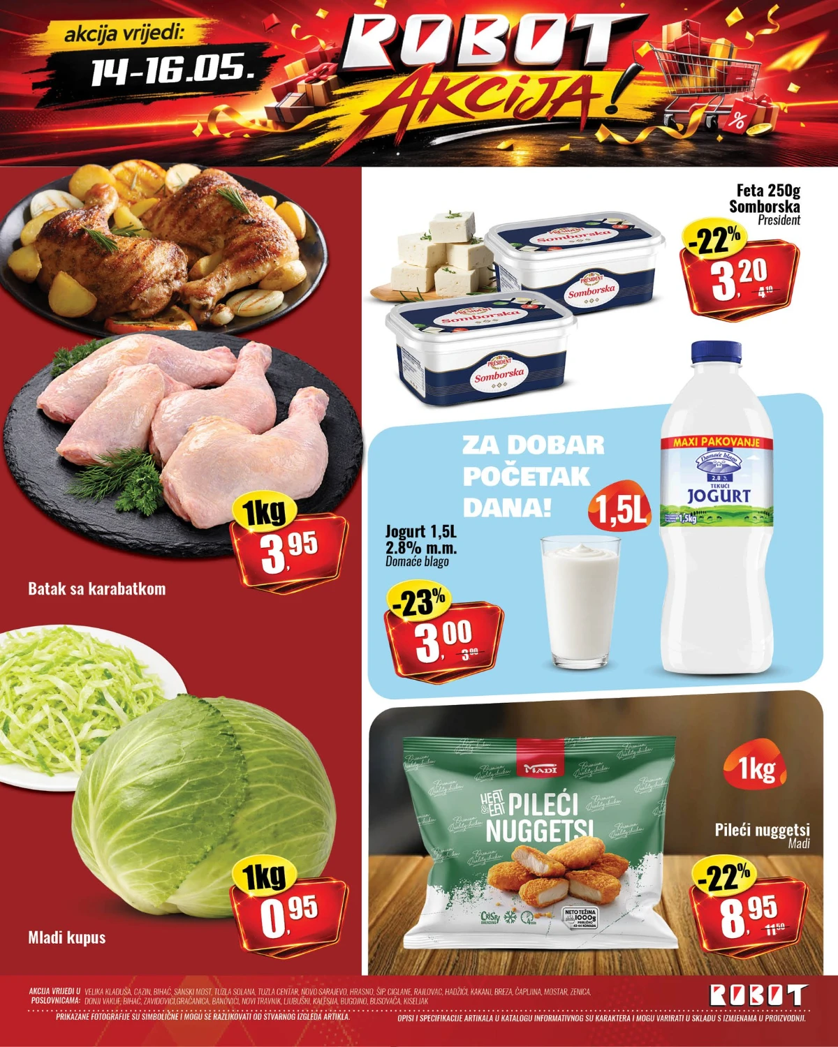Robot akcija maj 2026 batak jogurt feta kupus nuggets i prehrambena sniženja katalog strana 1