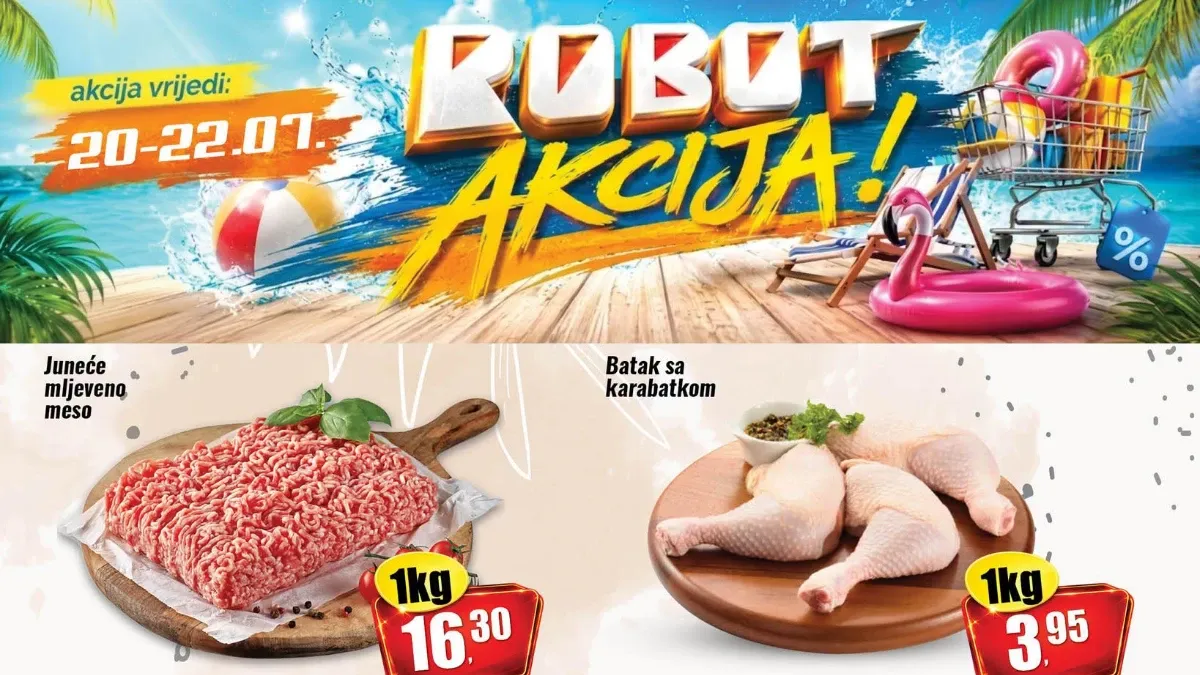Robot akcija od 20. do 22.07.2026. – popusti na prehranu, meso, voće, piće i proizvode za domaćinstvo