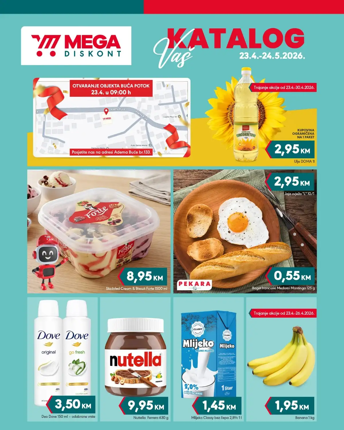 Mega Diskont Buća Potok akcija otvaranja sniženja prehrana piće kućne potrepštine BiH – strana 1