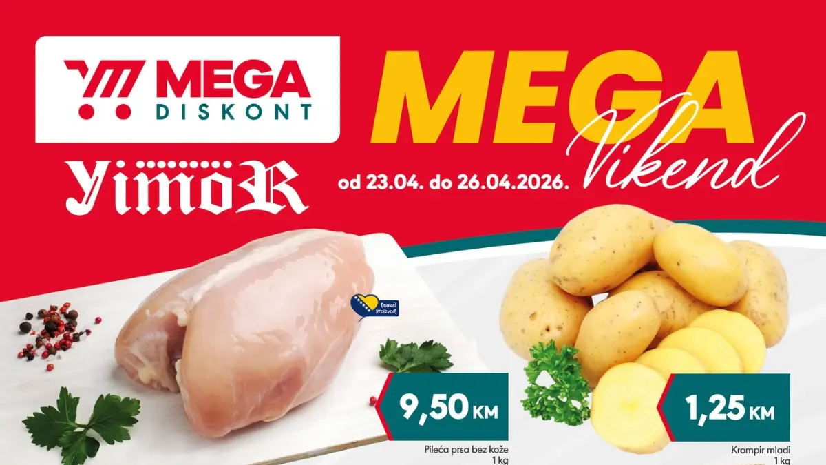 Yimor i Mega Diskont vikend akcija do 36% sniženja – prehrana, piće i kućne potrepštine po nižim cijenama